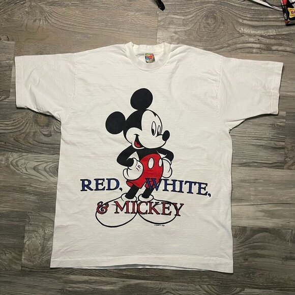 Disney Other - Vintage Mickey Unlimited Jerry Leigh Single Stitch T-Shirt XL Red White